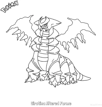 Free printable Giratina Altered Forme Coloring Page - Free Printable Pokemon Coloring Sheets coloring page